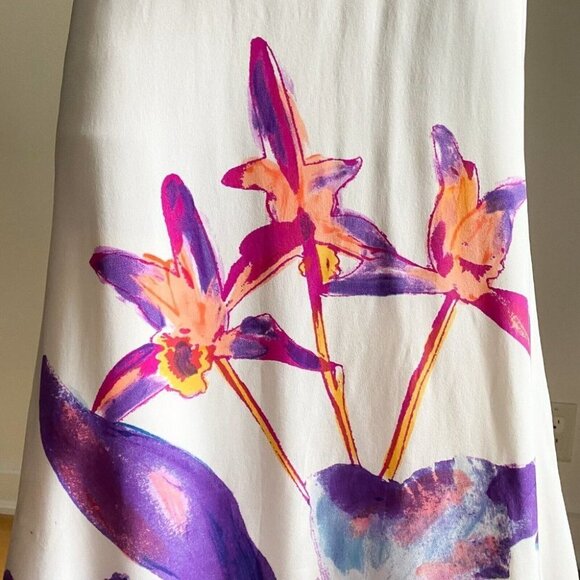 Issa London Ivory Silk Screen Printed Floral Keyhole Back Slim Fit Gown 2 - Picture 4 of 14